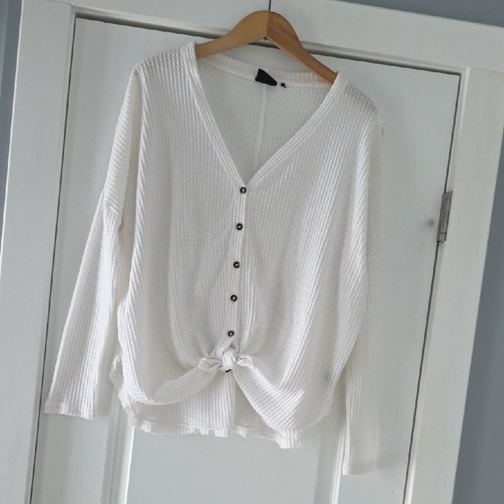 Urban Outfitters White Waffle Knit Top!